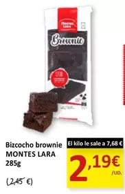 Oferta de Montes Lara - Bizcocho Brownie por 2,19€ en SPAR