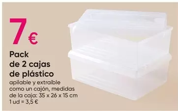 Oferta de Pack De 2 Cajas De Plastico por 7€ en Pepco