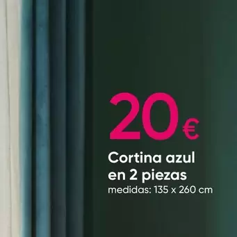 Oferta de Cortina Azul En 2 Piezas en Pepco