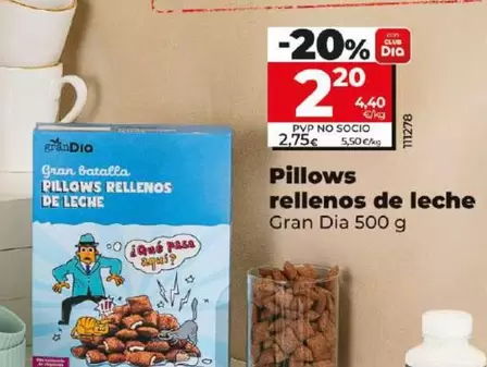 Oferta de Gran Dia - Pillows Rellenos De Leche por 2,2€ en Dia