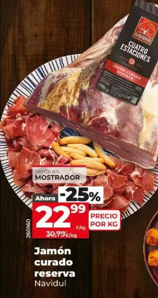 Oferta de Navidul - Jamon Curado Reserva por 22,99€ en Dia