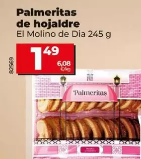 Oferta de El Molino De Dia - Palmeritas De Hojaldre por 1,49€ en Dia