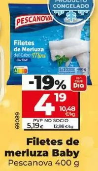 Oferta de Pescanova - Filetes De Merluza Baby por 4,19€ en Dia