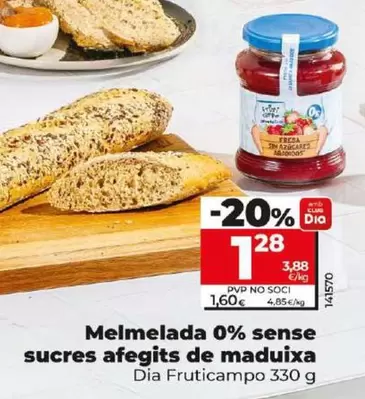 Oferta de Dia Fruticampo - Mermelada 0% Sin Azucares Anadidos De Fresa por 1,28€ en Dia