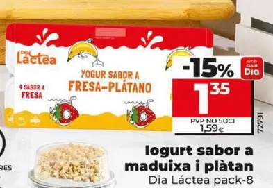 Oferta de Dia Lactea - Yogur Sabor A Fresa Y Platano por 1,35€ en Dia