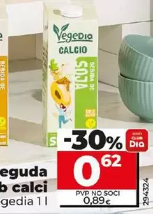 Oferta de Vegedia - Bebida De Soja Con Calcio  por 0,62€ en Dia