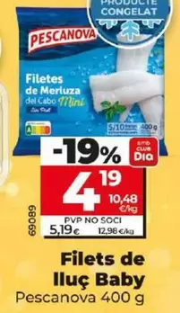 Oferta de Pescanova - Filetes De Merluza Baby por 4,19€ en Dia