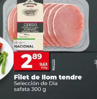 Oferta de Seleccion De Dia - Filete De Lomo Tierno por 2,89€ en Dia