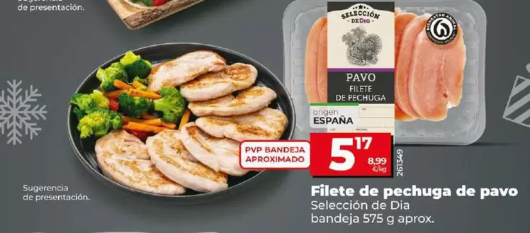 Oferta de Seleccion De Dia - Filete De Pechuga De Pavo por 5,17€ en Dia