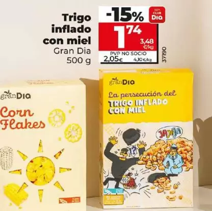 Oferta de Gran Dia - Trigo Inflado Con Miel por 1,74€ en Dia