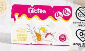 Oferta de Dia Lactea - Yogur Doble 0% Sabor A Limon-Fresa-Pina por 1,15€ en Dia