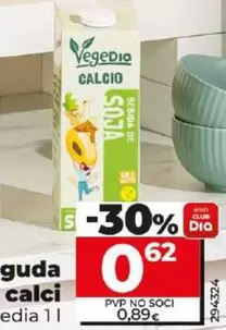 Oferta de Vegedia - Bebida De Soja Con Calcio por 0,62€ en Dia