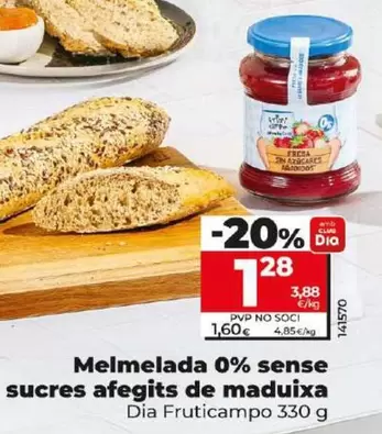 Oferta de Dia Fruticampo - Mermelada 0% Sin Azucares Anadidos De Fresa por 1,28€ en Dia