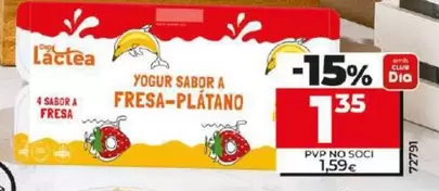 Oferta de Dia Lactea - Yogur Sabor A Fresa Y Platano por 1,35€ en Dia