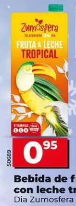 Oferta de Dia Zumosfera - Bebida De Frutas Con Leche Tropical por 0,95€ en Dia