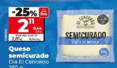 Oferta de Dia El Cencerro - Queso Semicurado por 2,11€ en Dia