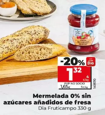 Oferta de Dia Fruticampo - Mermelada 0% Sin Azucares Anadidos De Fresa por 1,32€ en Dia