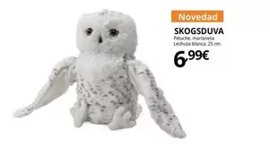 Oferta de Skogsduva - Peluche, Marioneta Lechuza Blanca por 6,99€ en IKEA