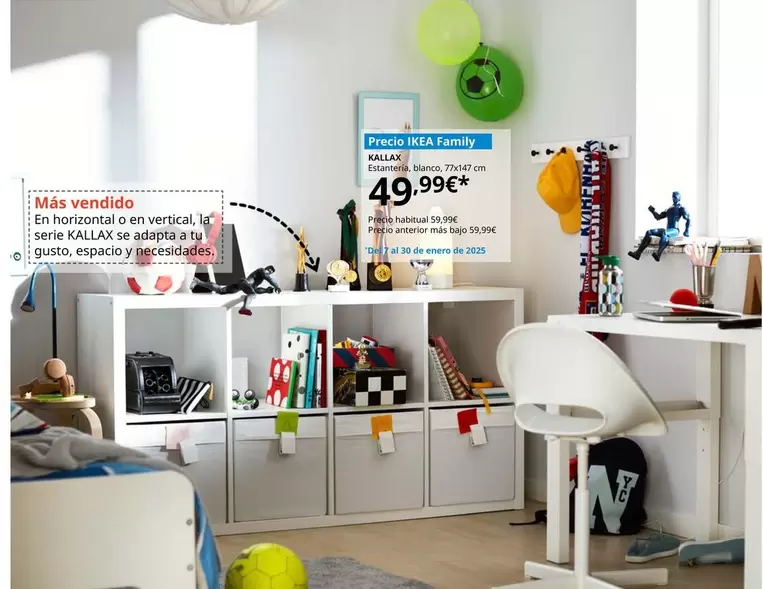 Oferta de Kallax - Estanteria, Blanco, 77x147 Cm por 49,99€ en IKEA