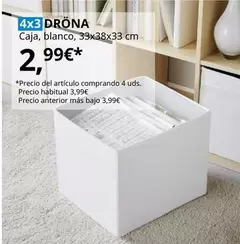 Oferta de Drona - Caja, Blanco, 33x38x33 Cm por 2,99€ en IKEA