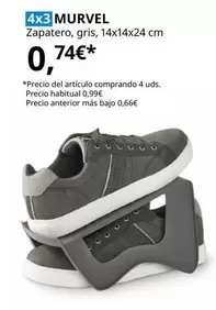 Oferta de Murvel - Zapatero, Gris, 14x14x24 Cm por 0,74€ en IKEA