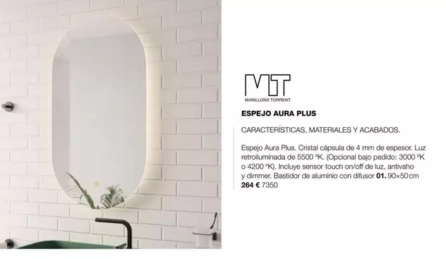 Oferta de Espejo Aura Plus por 264€ en Grup Gamma