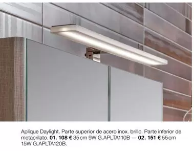 Oferta de Aplique Daylight, Parte Superior De Acero Inox, Brillo, Parte Interior De Metarclialto, 01 por 108€ en Grup Gamma