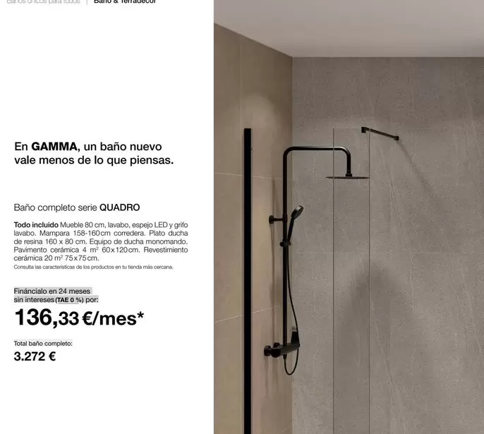 Oferta de Total - En Gamma Un Bano Nuevo Vale Menos De Lo Que Pienas por 3272€ en Grup Gamma