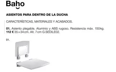 Oferta de Asientos Para Dentro De La Ducha por 112€ en Grup Gamma