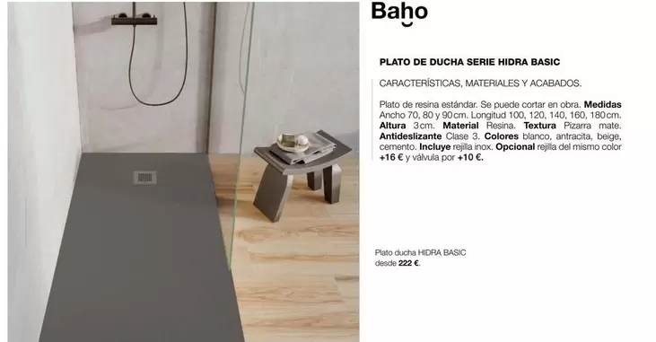 Oferta de Plato De Ducha Serie Hibra Basic por 286€ en Grup Gamma