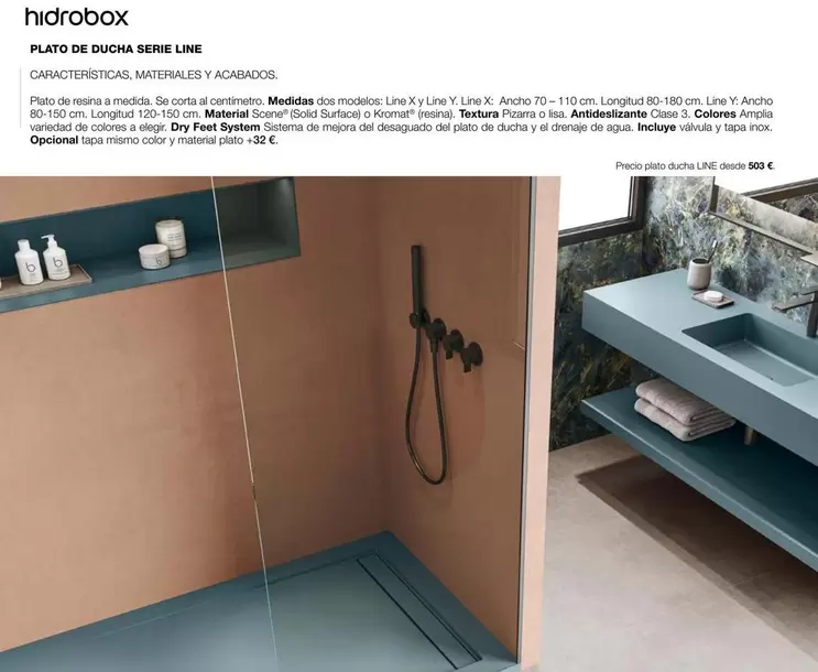 Oferta de Hidrobox/ Plato De Ducha Serie Line por 503€ en Grup Gamma