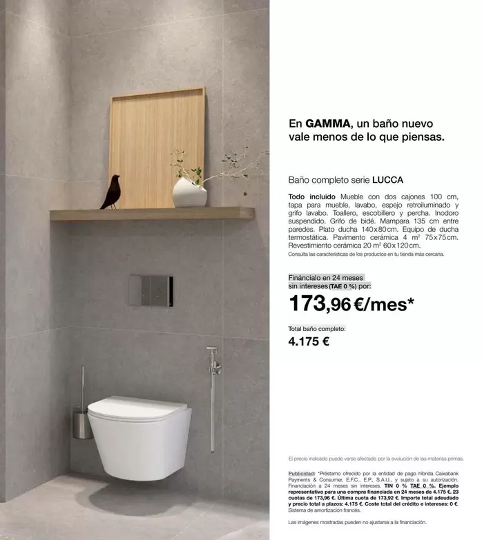 Oferta de En GAMMA, Un Baño Nuevo Vale Menos De Lo Que Piensas por 4175€ en Grup Gamma