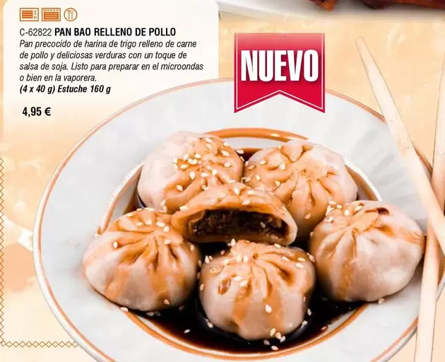 Oferta de Pan -  Bao Relleno De Pollo por 4,95€ en Abordo