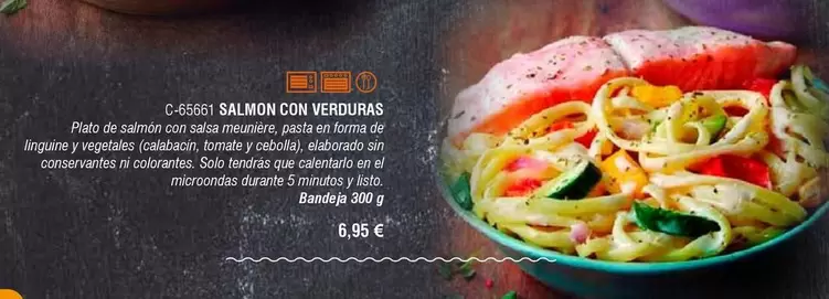 Oferta de Salmón Con Verduras por 6,95€ en Abordo