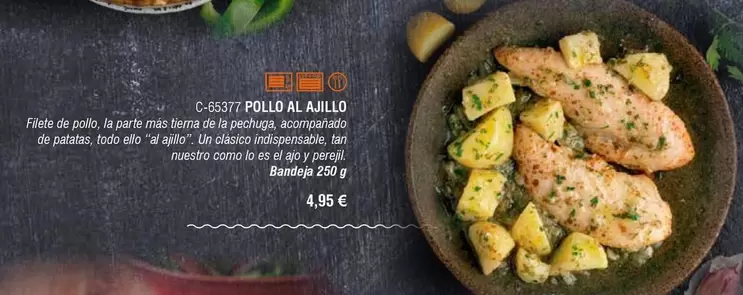 Oferta de Pollo Al Ajillo por 4,95€ en Abordo