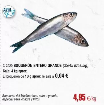 Oferta de Boquerón Entero Grande por 4,95€ en Abordo