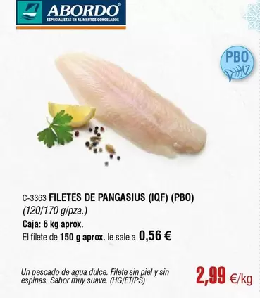 Oferta de Abordo - Filetes De Pangasius por 2,99€ en Abordo