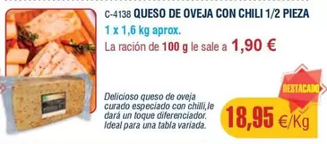 Oferta de Ideal - Queso De Oveja Con Chili por 18,95€ en Abordo