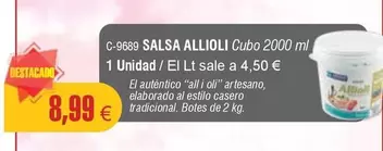 Oferta de OLI - Salsa Allioli por 8,99€ en Abordo