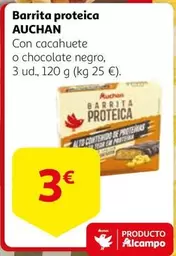 Oferta de Auchan - Barrita Proteica por 3€ en Alcampo