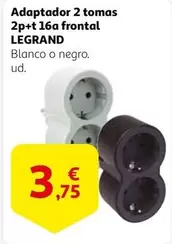 Oferta de Legrand - Adaptador 2 Tomas 2p+t 16a Frontal por 3,75€ en Alcampo