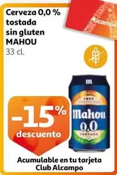 Oferta de Mahou - Cerveza 0.0% Tostada Sin Gluten en Alcampo