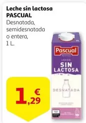 Oferta de Pascual - Leche Sin Lactosa por 1,29€ en Alcampo