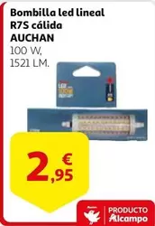 Oferta de Auchan - Bombilla Led Lineal R7s Cálida por 2,95€ en Alcampo