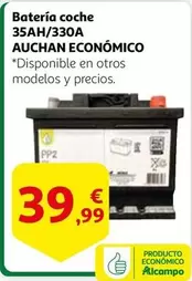 Oferta de Auchan - Bateria Coche 35ah/330a por 39,99€ en Alcampo