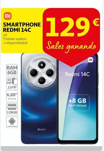 Oferta de Xiaomi - Smartphone Redmi 14c por 129€ en Alcampo