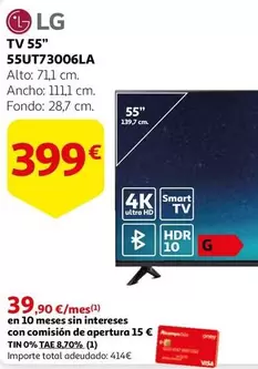 Oferta de LG - Tv 55" 55UT73006LA por 399€ en Alcampo