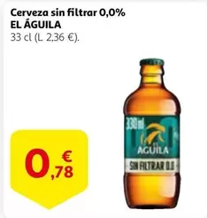 Oferta de El Águila - Cerveza Sin Filtrar 0,0% por 0,78€ en Alcampo