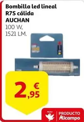 Oferta de Auchan - Bombilla Led Lineal R7s Calida por 2,95€ en Alcampo