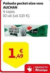 Oferta de Auchan - Panuelo Pocket Aloe Vera por 1,49€ en Alcampo